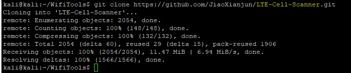 How to Install LTE-Cell-Scanner on Kali 3 git LTE Cell scanner